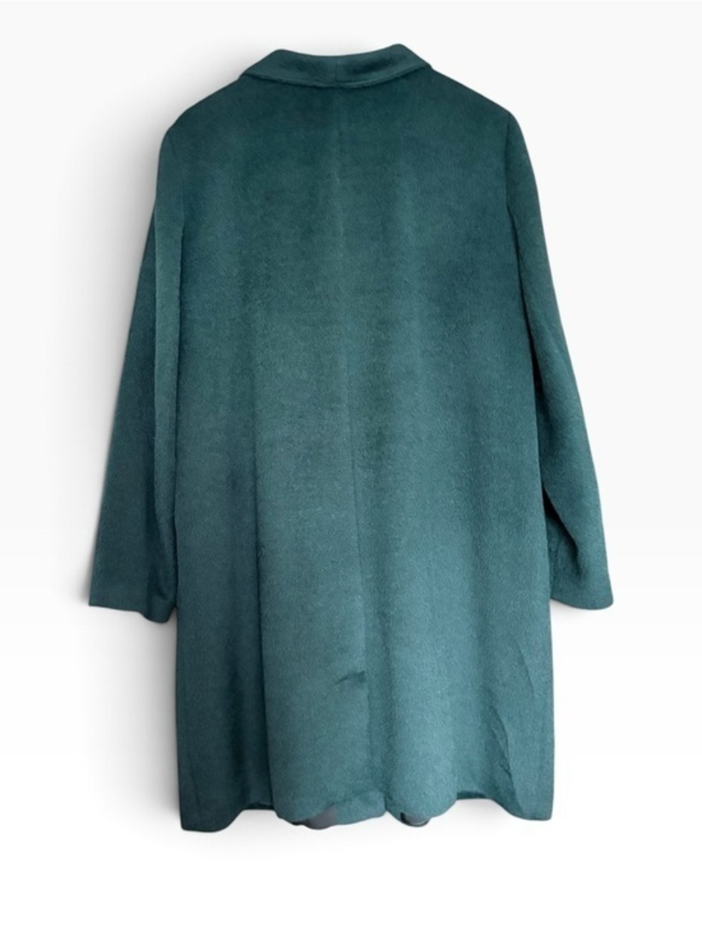 Eileen Fisher Alpaca Wool Blend Coat Deep Teal XL Made in Peru - Picture 2 of 9
